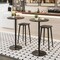 Set of 2 Black Round Bar Table Fixed Desktop Sturdy Iron Base Pub Table for Home and Kitchen